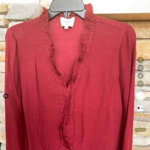Sezane Silk Ruffle Blouse